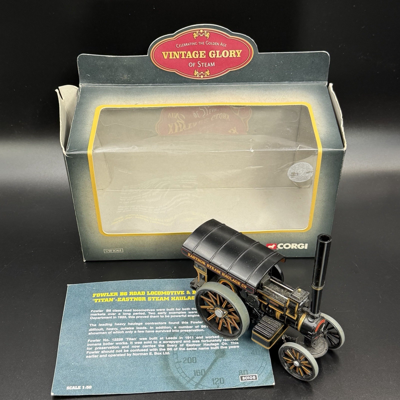 Corgi 80106 Black Fowler B6 Road Locomotive & Badge 'TITAN' Vintage Steam BOXED