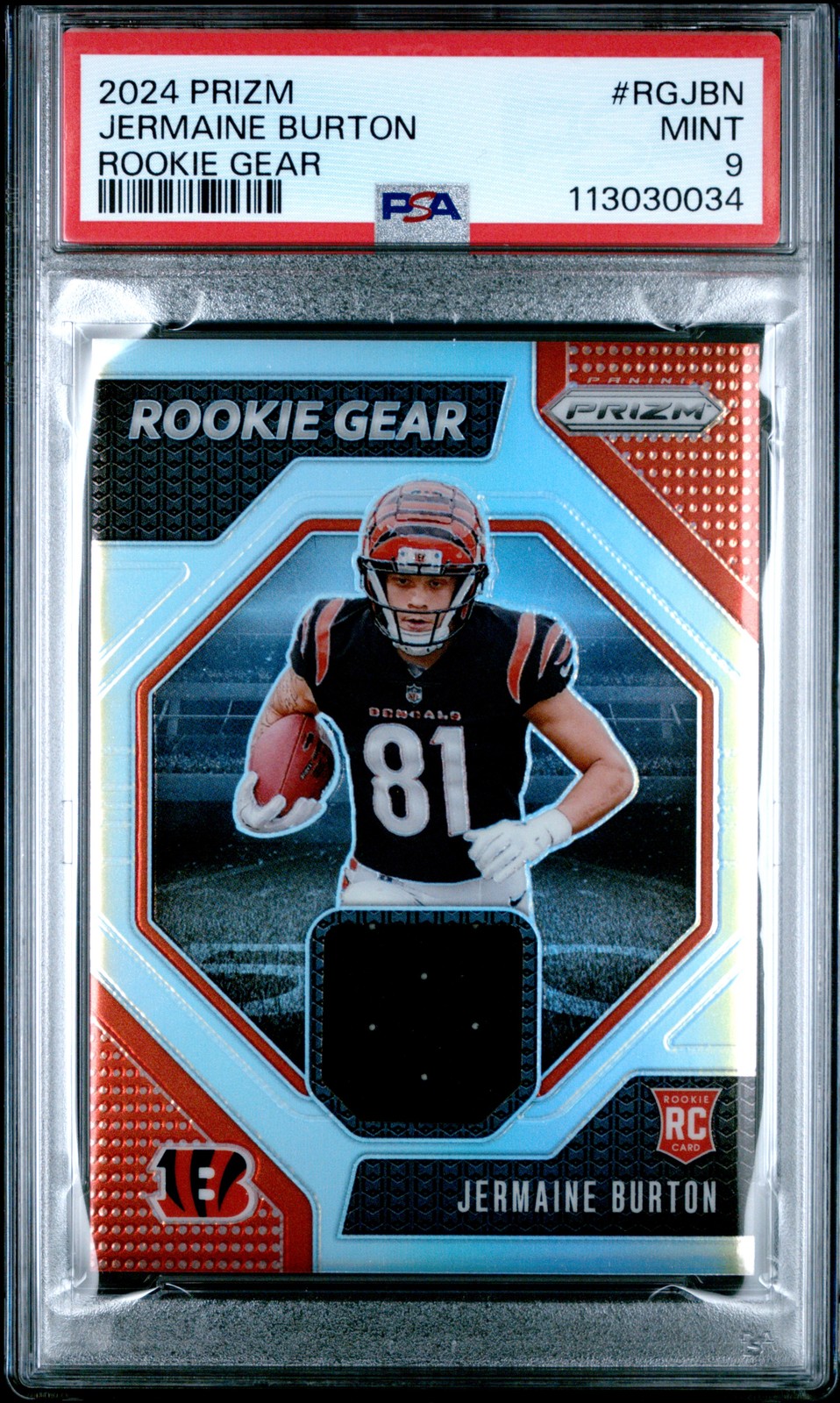 Jermaine Burton Panini Prizm Rookie Gear #RGJBN Base