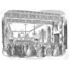 OXFORD Grand Masonic Ball in the Town Hall - Antique Print 1853