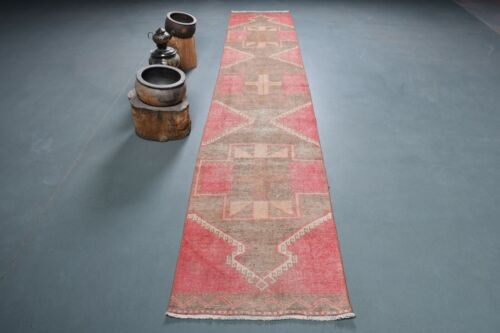 Vintage Rug, 2.3x12.7 ft Runner Rugs, Turkish Rugs, Wool Rugs, Bedroom Rugs - Picture 1 of 6