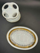 Vintage Richard Andre Porcelain Toothbrush Holder  Soap Dish White Japan 724