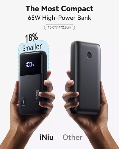 INIU Power Bank, 65W 20000Mah Fast Charging Portable Charger for Laptops and Pho - 第 3/8 張圖片