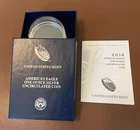 2014 W American Eagle Unc Mint coin box, plastic airtight and COA - NO COIN