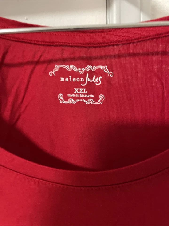 Maison Jules Red Crew neck Sleeveless Top Size XXL - Image 2 of 4