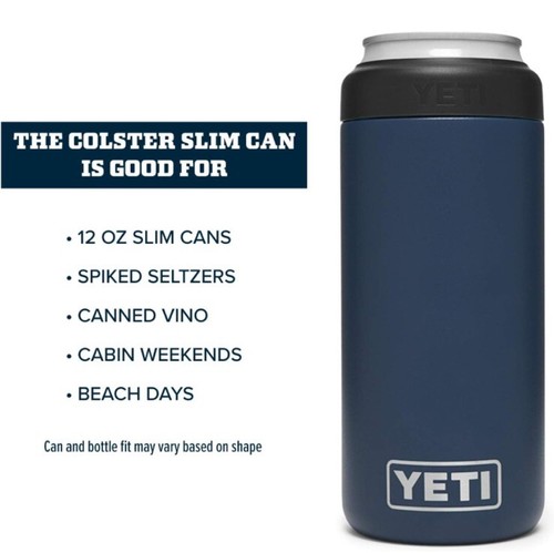 YETI Rambler 12 oz. Colster Slim Can Insulator for Cans Navy /w Insert - Picture 4 of 5