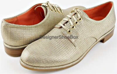 Via Spiga Ivette Gold Designer Freizeit Rund Schnürer Oxford  display picture 2