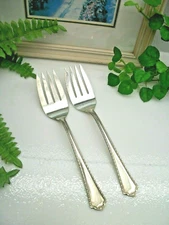 VTG  2   International Silver Branford  GEM  Silverplate Cold Meat Serving Forks