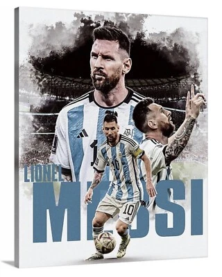 Lionel Messi Canvas 16x20 ￼Argentina Soccer FIFA Goat World Cup Champion