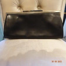 Vintage Saks Fifth Avenue Black Leather Clutch