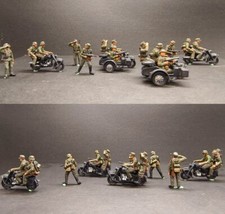 1/72 German motorized unit camouflage uniforms 4 motorcycles and 14 people 