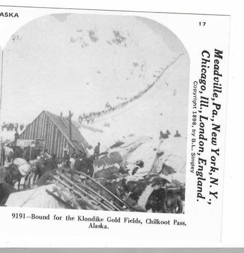 Chilkoot Pass, Alaska, Bound For Klondike Gold, 1978 Reproduction Stereoview