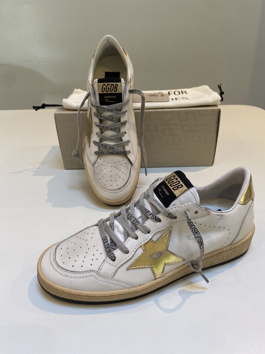 スニーカー Golden  Sneaker Ball Star White Latte Gold Golden Goose Ball Star Sneaker Milk White Leather/Gold sz 38