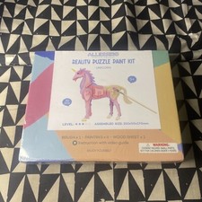 Allessimo Reality Puzzle Paint Kit - Wooden Unicorn - 30pcs Model Paint Kit New