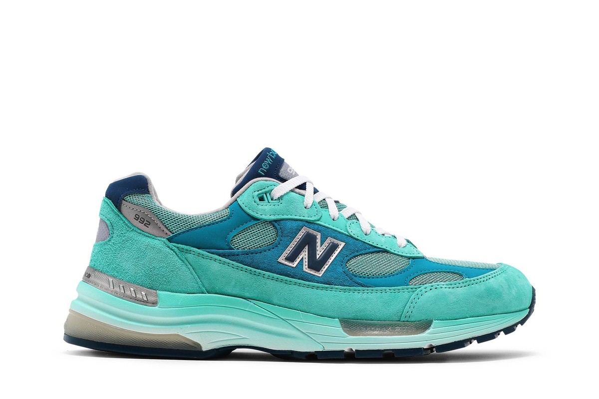Size 10 - New Balance 992 Made in USA Blue Silver Metallic