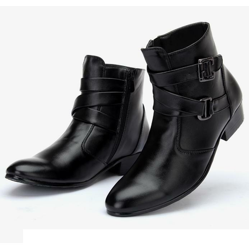 Botas al tobillo británicas de tacón para hombre hebilla puntiaguda con cremallera zapatos vaquero @ | eBay