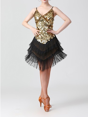 Women's Dance Dress 1920s Sequins Fringe Flapper Party Dress Latin Salsa Dress - Bild 17 von 29