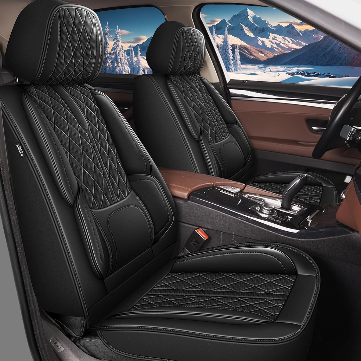 Car 5-Seat Covers Faux Leather Cushion Protect Full Set For Acura TSX 2009-2014
