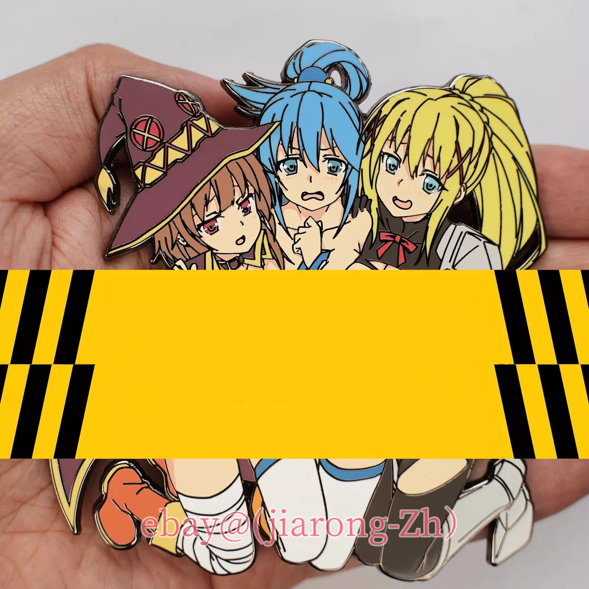 Anime Konosuba Aqua & Darkness & Megumin Large limited Metal Badge