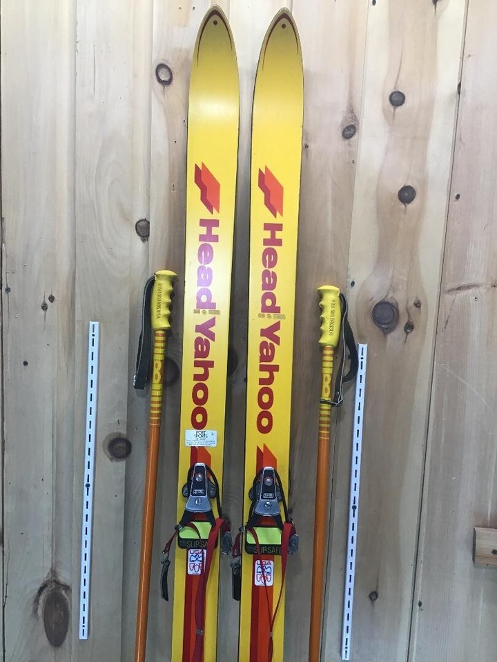 Vintage Head Yahoo Freestyle Skis 1970s, Tyrolia, Barrecrafter pole