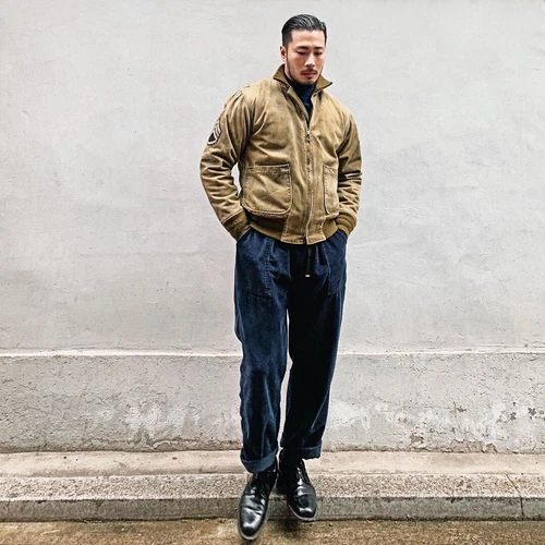 Vintage Herren Militär Fury Tank Jacke Army Bomber Flight Coats Freizeit Mantel - Picture 10 of 17