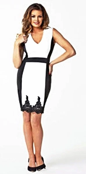 Jessica wright black and white dress cheap