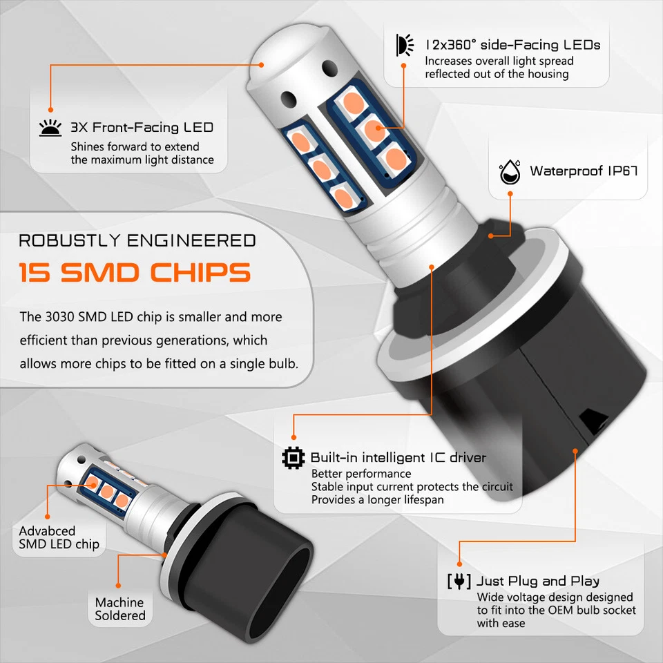 880 Pink Purple LED Bulb SMD 3030 Bright Fog Light Plug N Play for Chevy Tahoe - Image 3 of 4