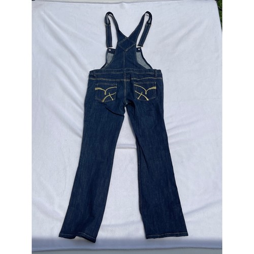 Riflessi overalls blue jean with gold stitch thread Girl"s size L pre-owned - Picture 10 of 11