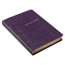 KJV Large Print Thumb Indexed Thinline Purple Floral Brand New in Shrink Wrap!!!