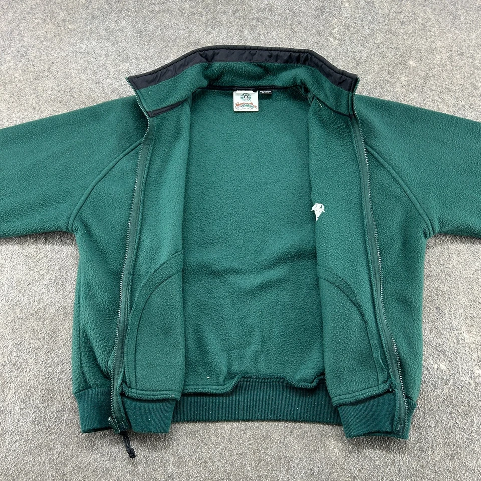 VINTAGE Starbucks Coffee Jacket Mens Large Green Full Zip Fleece Frapuccino 90s - Image 2 of 4
