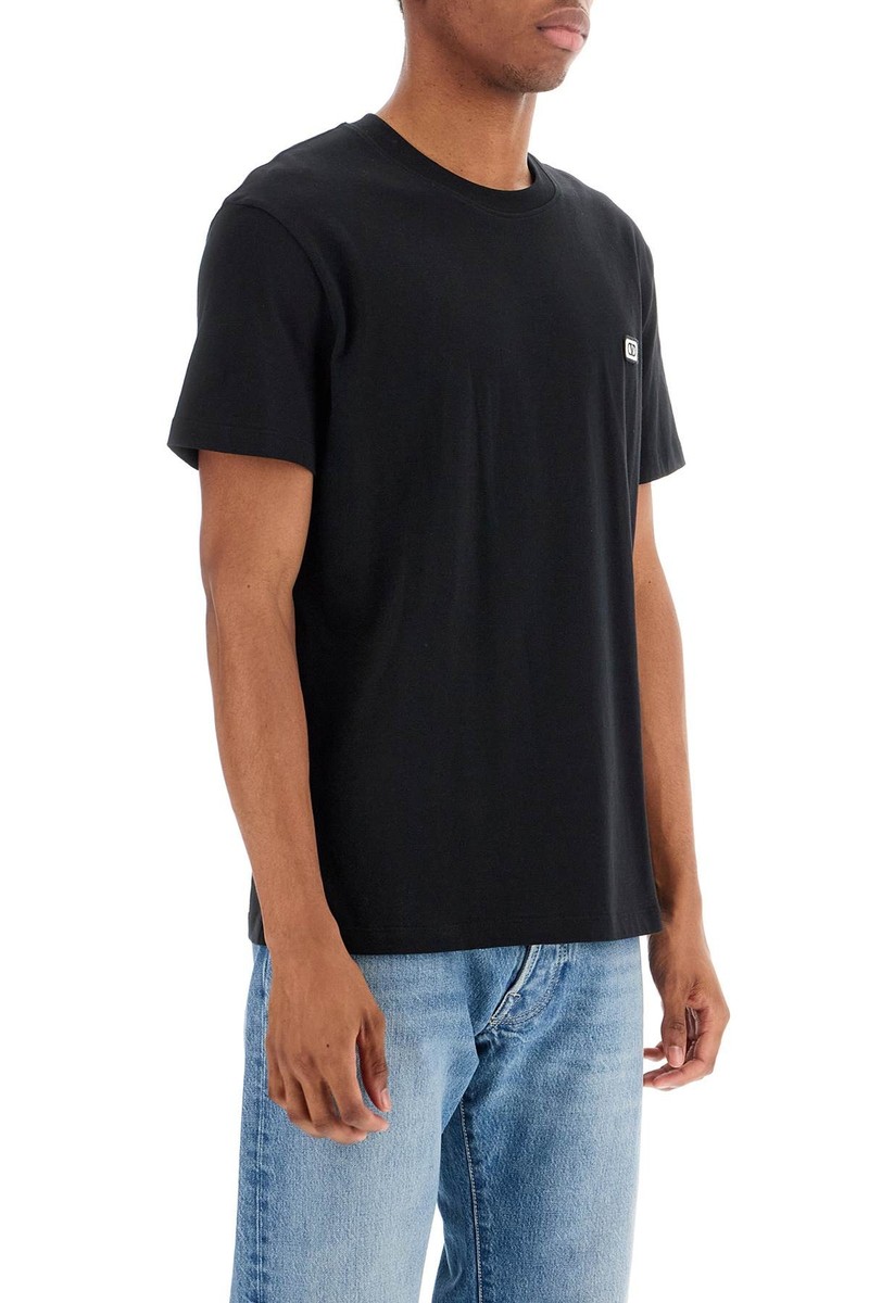VALENTINO| (6V0MG10V AQ8 0NO / 6V3MG10V AQ8 0NO) T-shirt with VLogo patch VALENTINO GARAVANI Men Tg. S