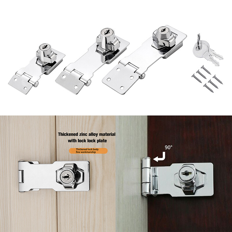 2.5/3/4Inch Plated Safety Hasp and Staple with Keys for Gate Door Lock eBay