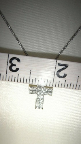 18ct White Gold &0.75ct Diamond Cross Pendant & 14ct White Gold Chain 7.7 Gππ - Picture 7 of 12