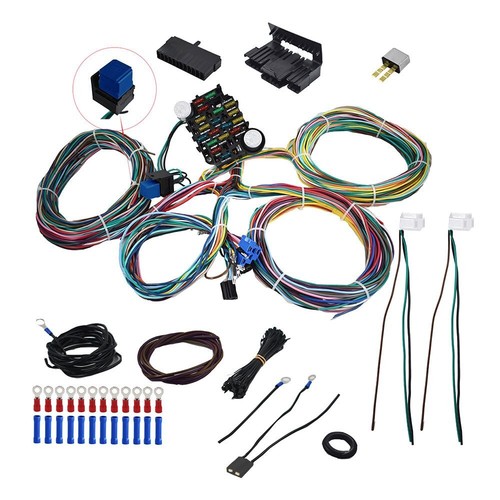 For Chevy Ford Hotrods 21 Circuit Wiring Harness Universal X-long Wires 12V - Picture 3 of 12
