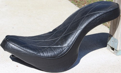 Custom Chopper Black Seat 70"s Vintage Italian Diamond Motorcycle Harley (257 - Imagen 4 de 14