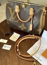 🌵NWT Louis Vuitton Speedy 30 w/luggage tag GIANT REVERSE MONO CROSSBODY BAG  