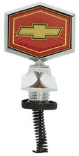 New 80-87 Malibu El Camino Header Panel Hood Ornament Emblem With Mounting Nut
