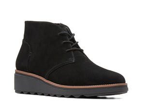 clarks sharon hop black suede