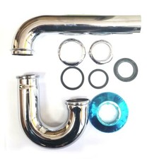 4400682 1-1/4" x 1-1/4" Chrome Plated Brass Tubular Sink P-Trap - 22 Gauge
