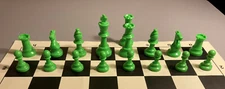 Basic Club 17 Piece Half Chess Set Neon Green 2 Queens