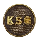 WW1 Era Kansas State Guard US Military Collar Disc Button Brass