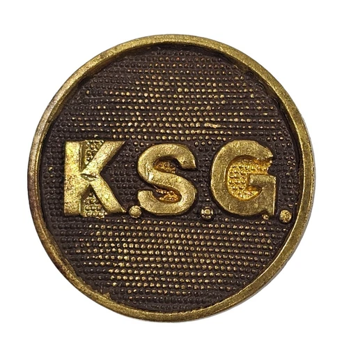 WW1 Era Kansas State Guard US Military Collar Disc Button Brass