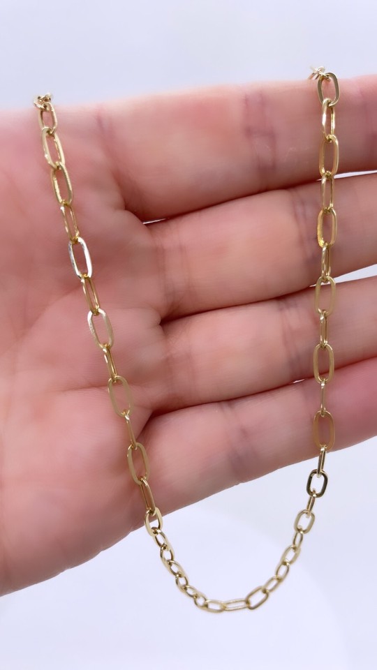 14k Real Gold Yellow Paper Clip Necklace 3mm 16 24 Inch 14k Money Clip 14k-real-gold-yellow-paper-clip-necklace-3mm-16-24-inch-14k-money-clip