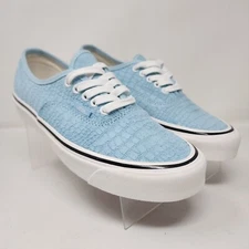 Vans Skateboard Shoes Mens 8.5 Blue Croc Embossed Anaheim Factory Sneakers Logo