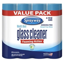 Sprayway, Glass Cleaner, 19 Oz Cans, Pack of 4 - SHIPS SAME DAY (Free Shipping)