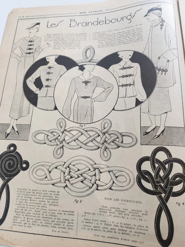 Mon ouvrage 1936 n°311 les brandebourgs chambre petit fleurs exotique brodées - Image 3 of 4