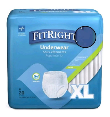 Medline MSC13600A Fitright Underwear XL 56-68 - 80 COUNT FAST SHIPPING 