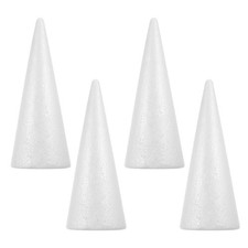 4Pcs Reusable White Foam Cones for DIY Christmas Tree Crafts and Holiday Decor