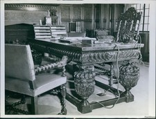 1939 Rockefeller Center New York John Rockefeller Office Desk Wirephoto 7X9