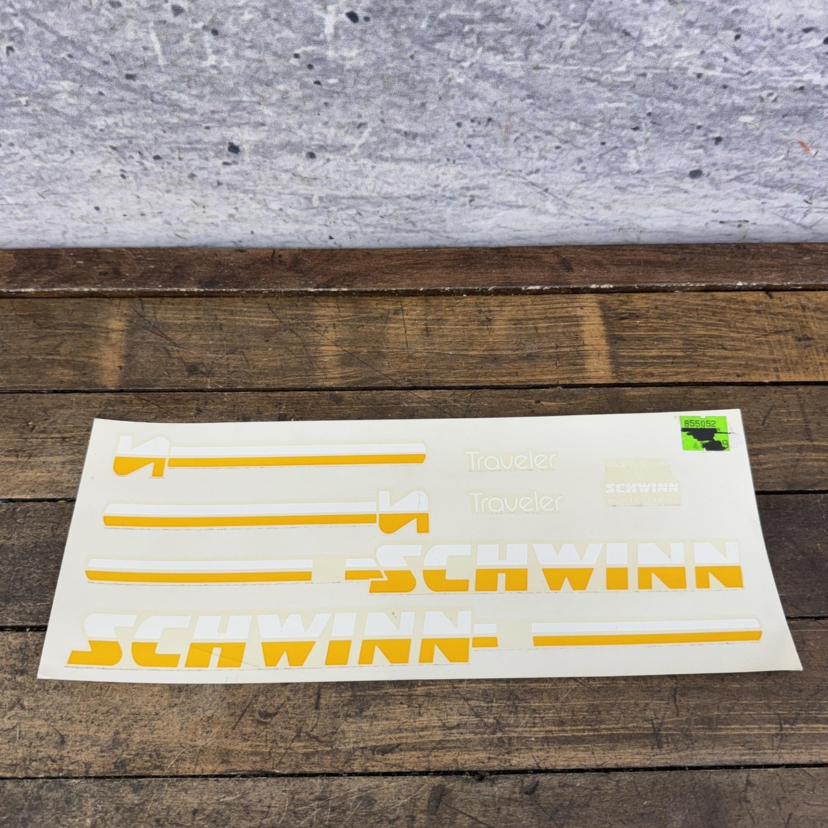 Vintage Schwinn Traveler Decal Set Yellow NOS Frame Water Transfer