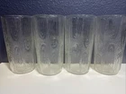 Vintage Anchor Hocking Clear "wood grain" Tumbler Glass - Set of 4